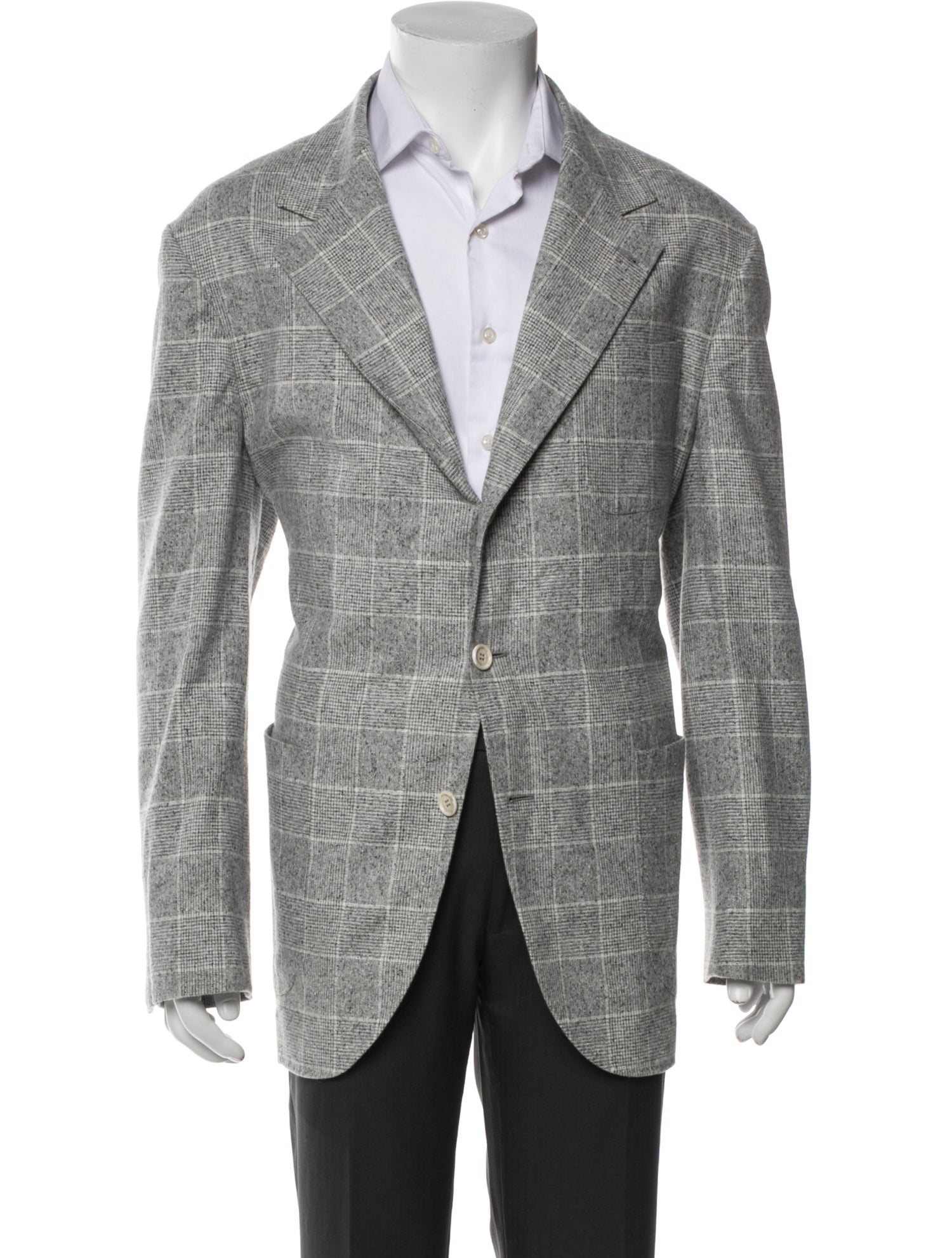 Brunello Cucinelli Silk Plaid Print Blazer