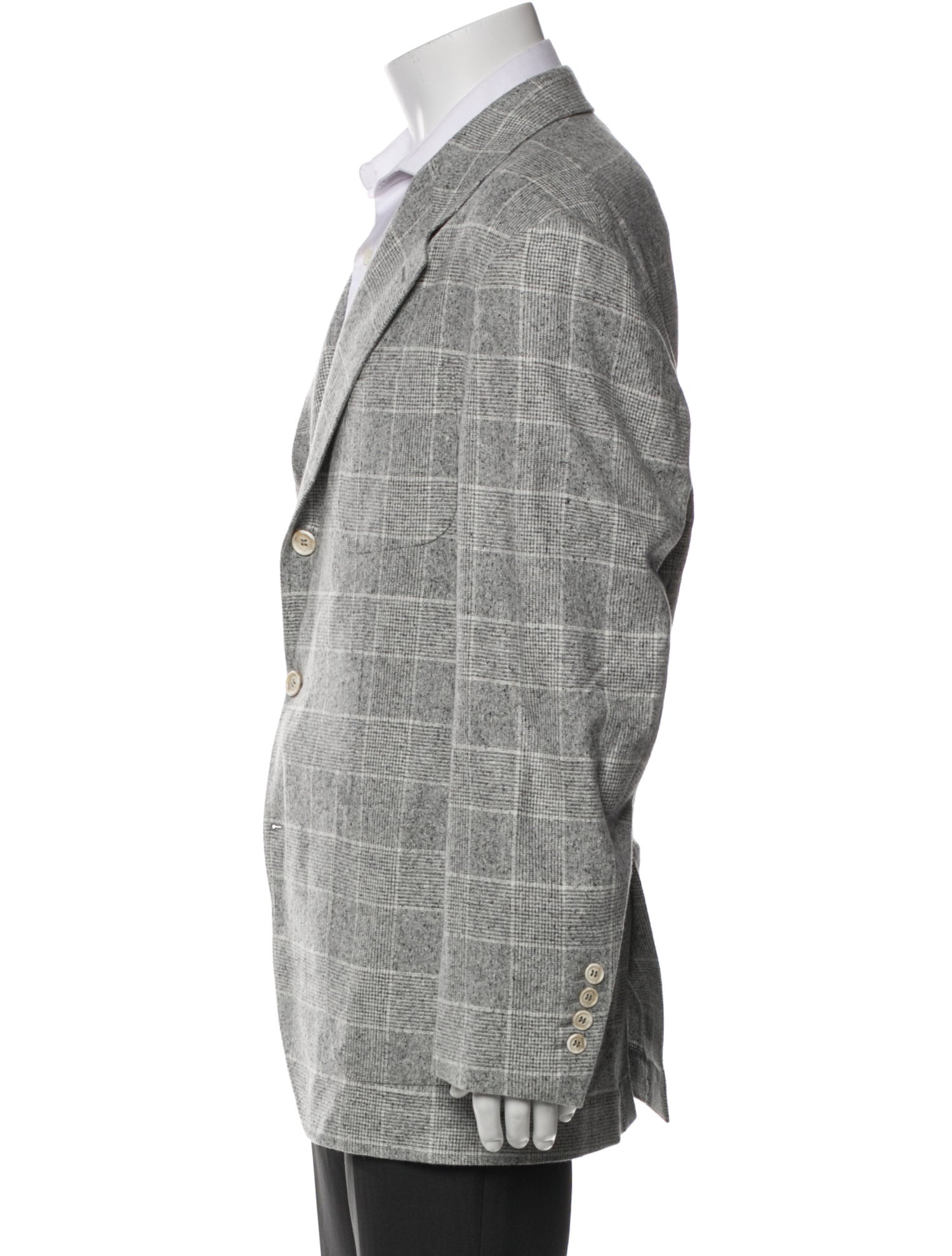 Brunello Cucinelli Silk Plaid Print Blazer