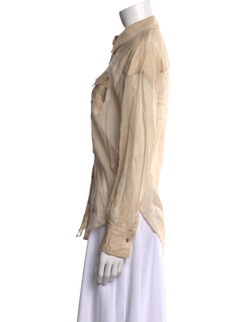 Brunello Cucinelli Long Sleeve Button-Up Top