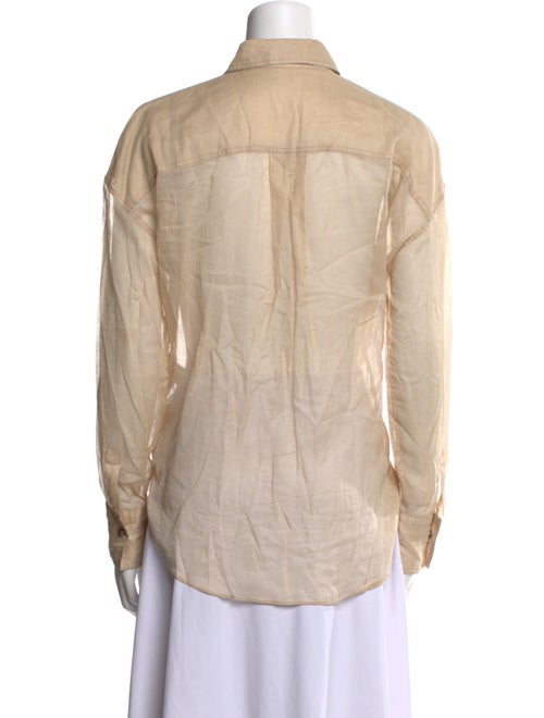Brunello Cucinelli Long Sleeve Button-Up Top