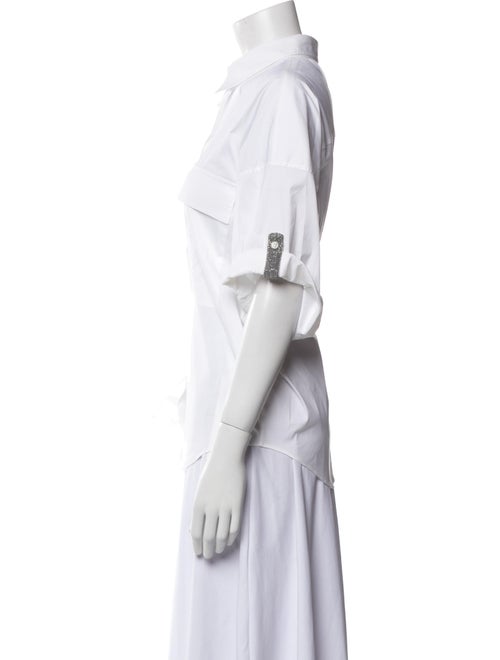 Brunello Cucinelli Three-Quarter Sleeve Button-Up Top