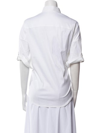 Brunello Cucinelli Three-Quarter Sleeve Button-Up Top