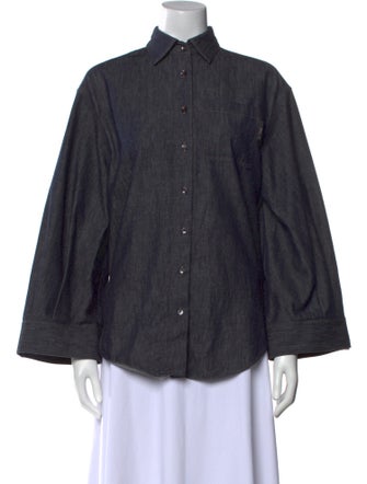 Brunello Cucinelli Long Sleeve Button-Up Top