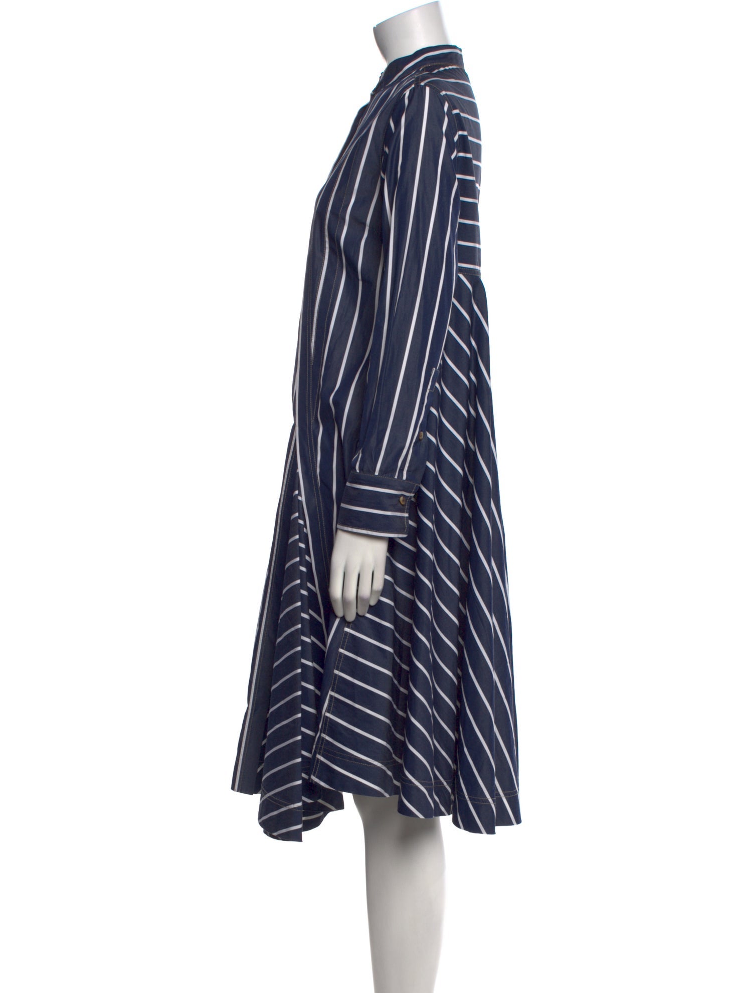 Brunello Cucinelli Striped Midi Length Dress