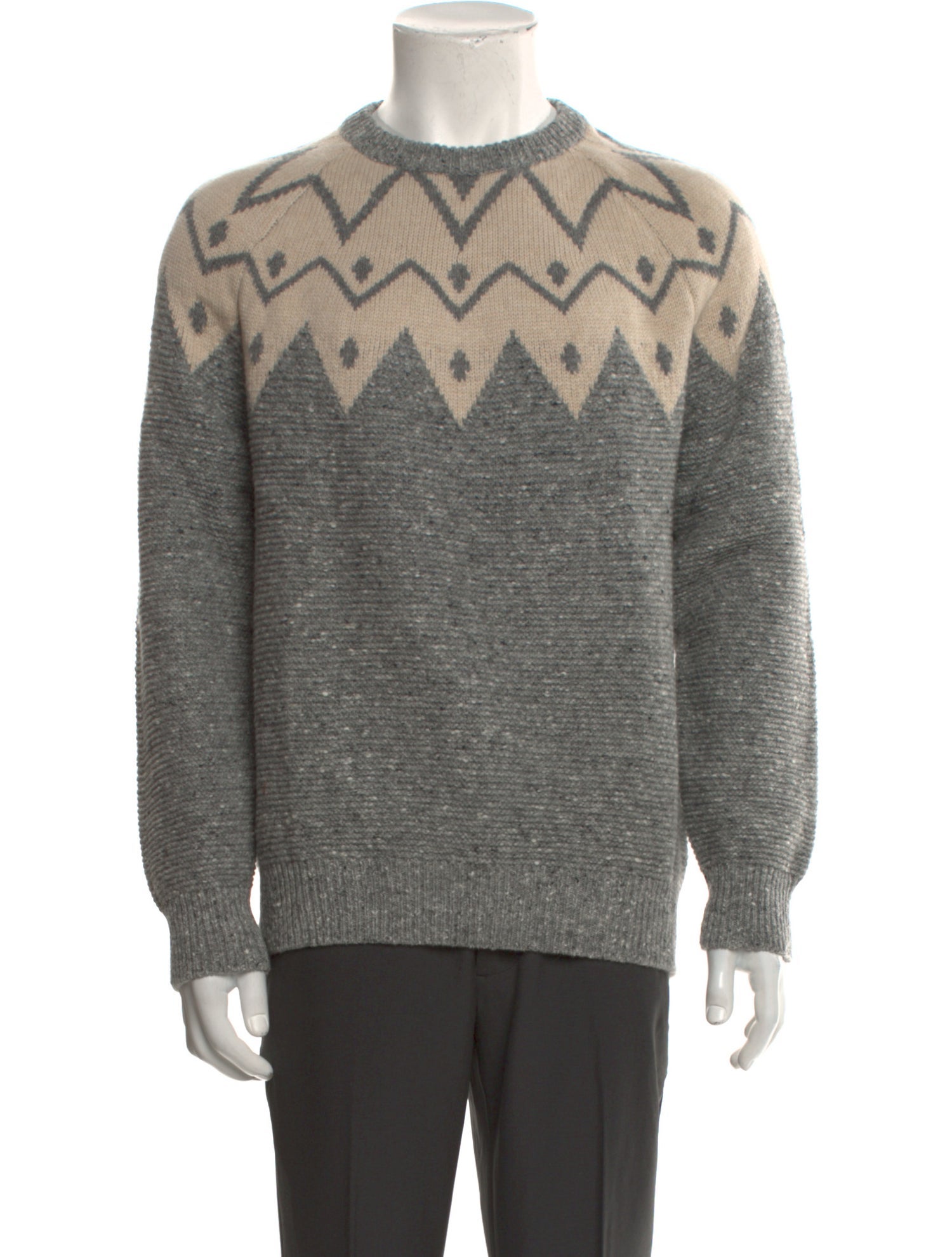 Brunello Cucinelli Virgin Wool Graphic Print Pullover