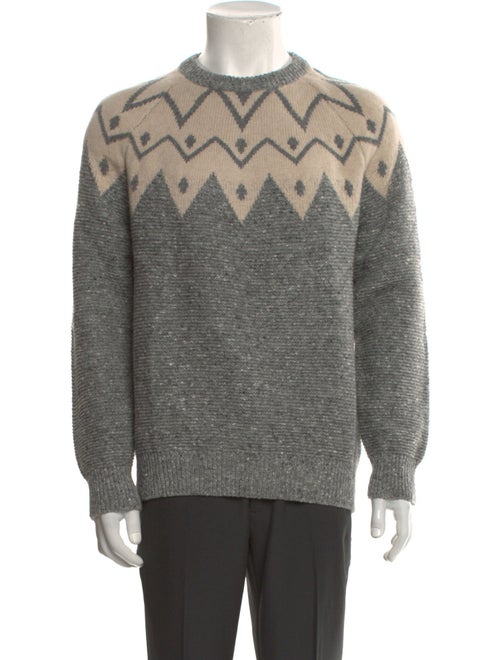 Brunello Cucinelli Virgin Wool Graphic Print Pullover