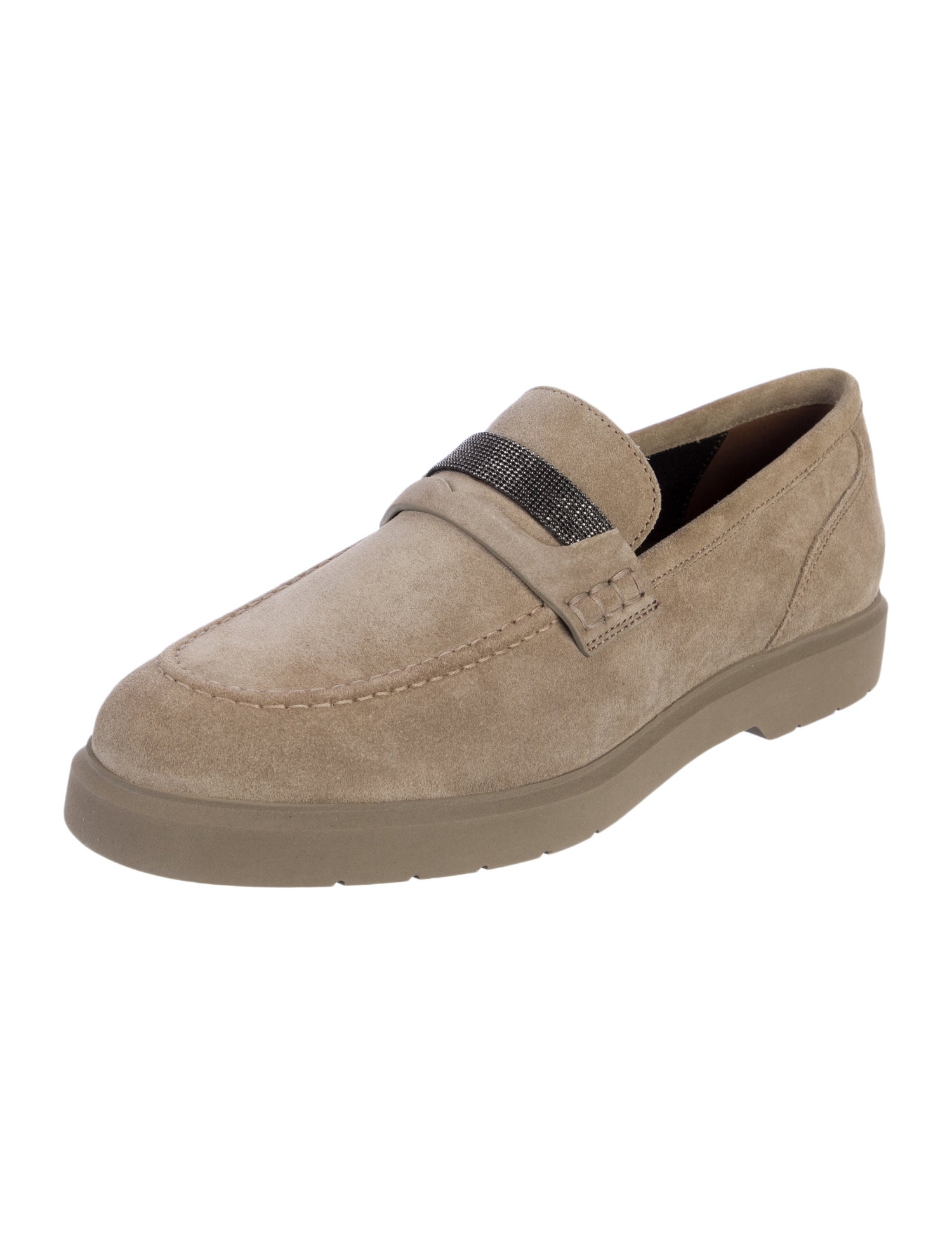 Brunello Cucinelli Monili Suede Loafers