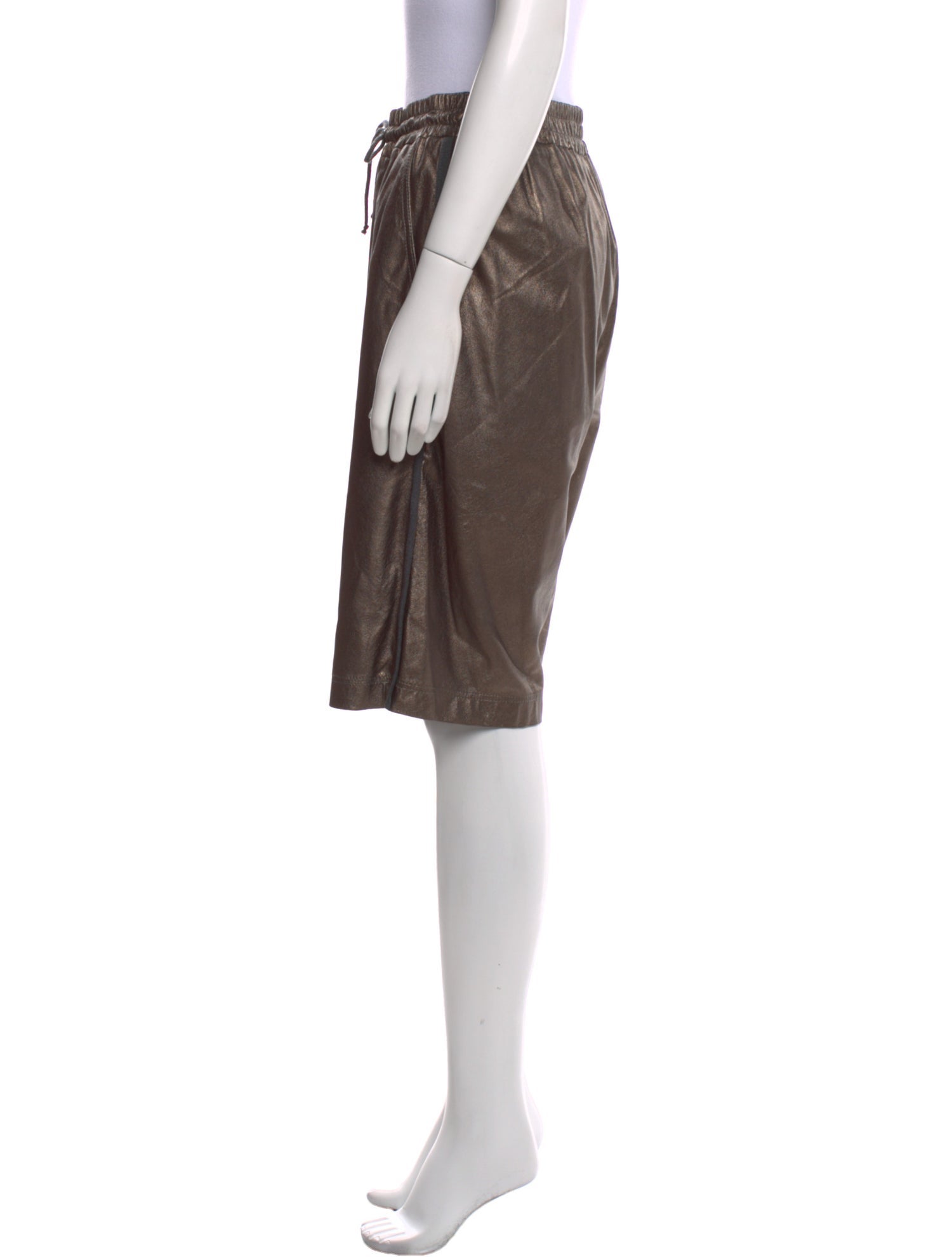 Brunello Cucinelli Leather Knee-Length Shorts