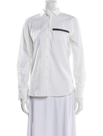 Brunello Cucinelli Long Sleeve Button-Up Top
