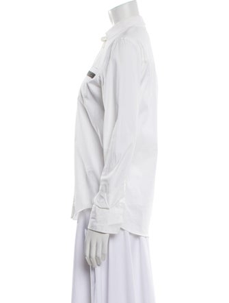 Brunello Cucinelli Long Sleeve Button-Up Top