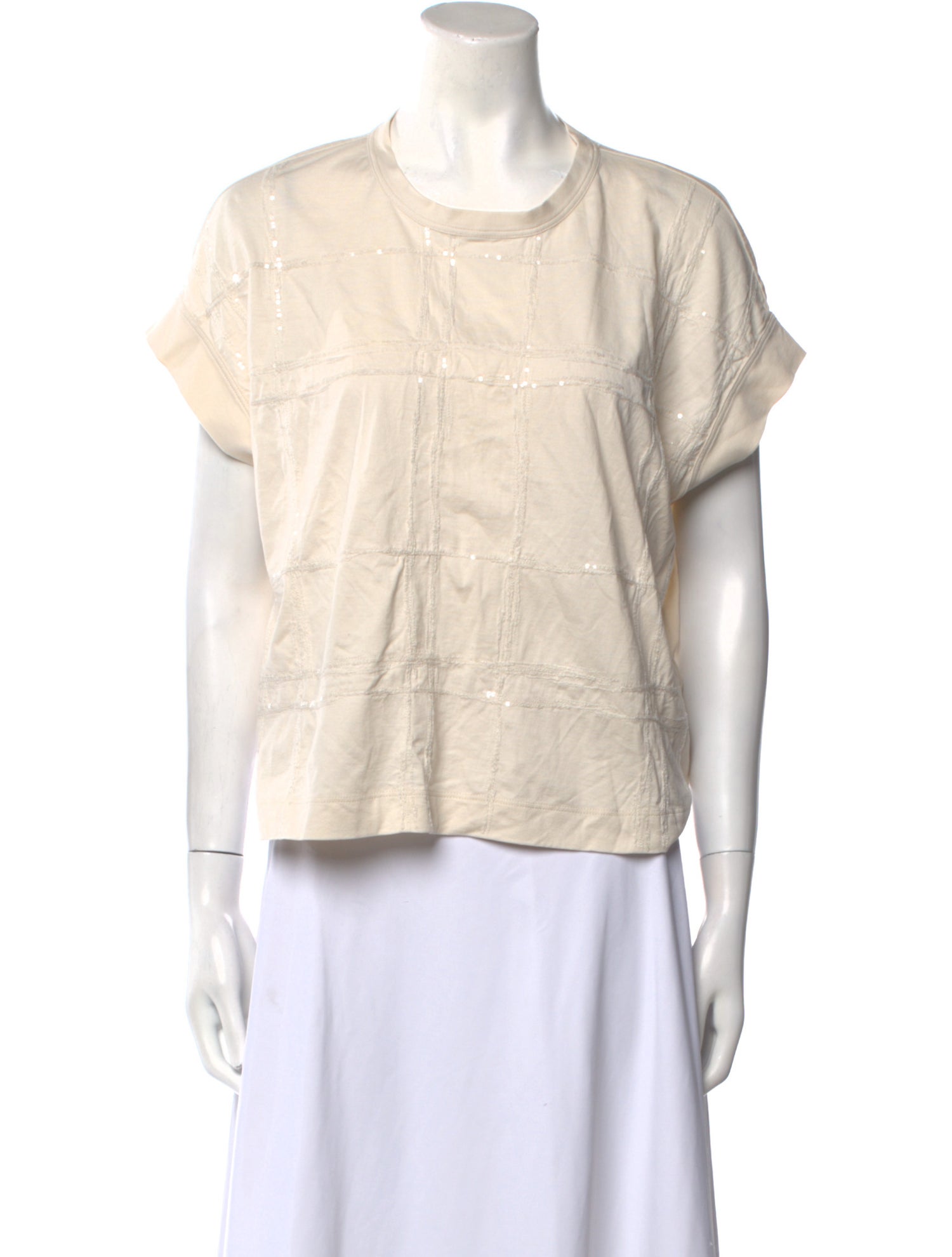 Brunello Cucinelli Crew Neck Short Sleeve Blouse