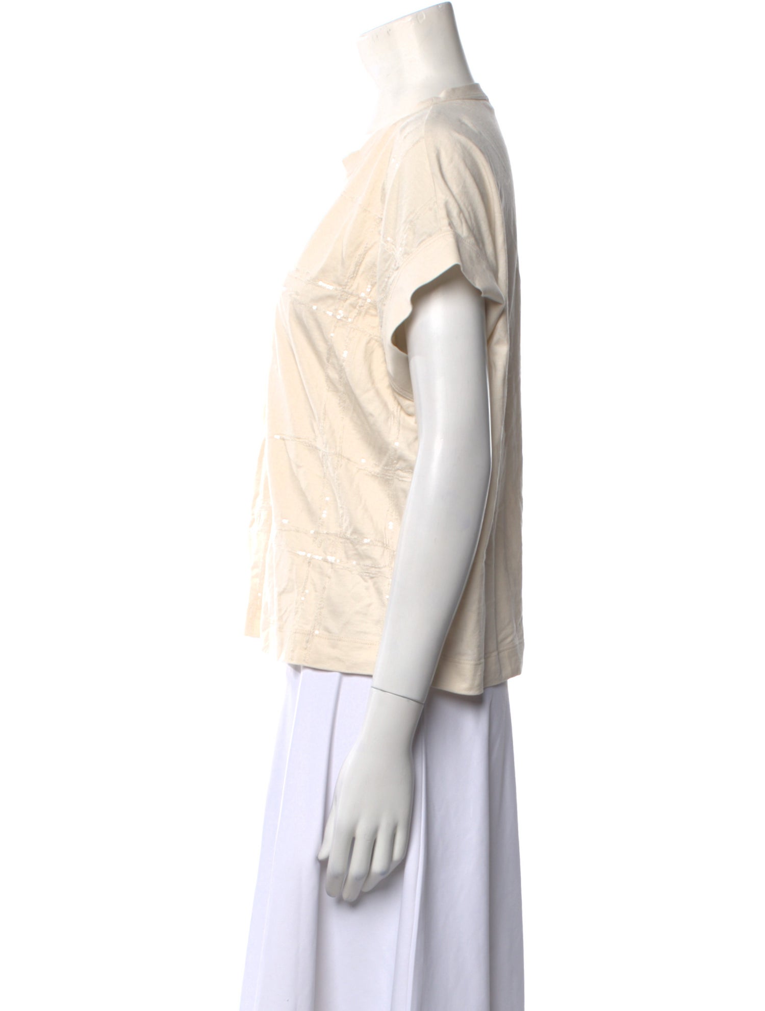 Brunello Cucinelli Crew Neck Short Sleeve Blouse