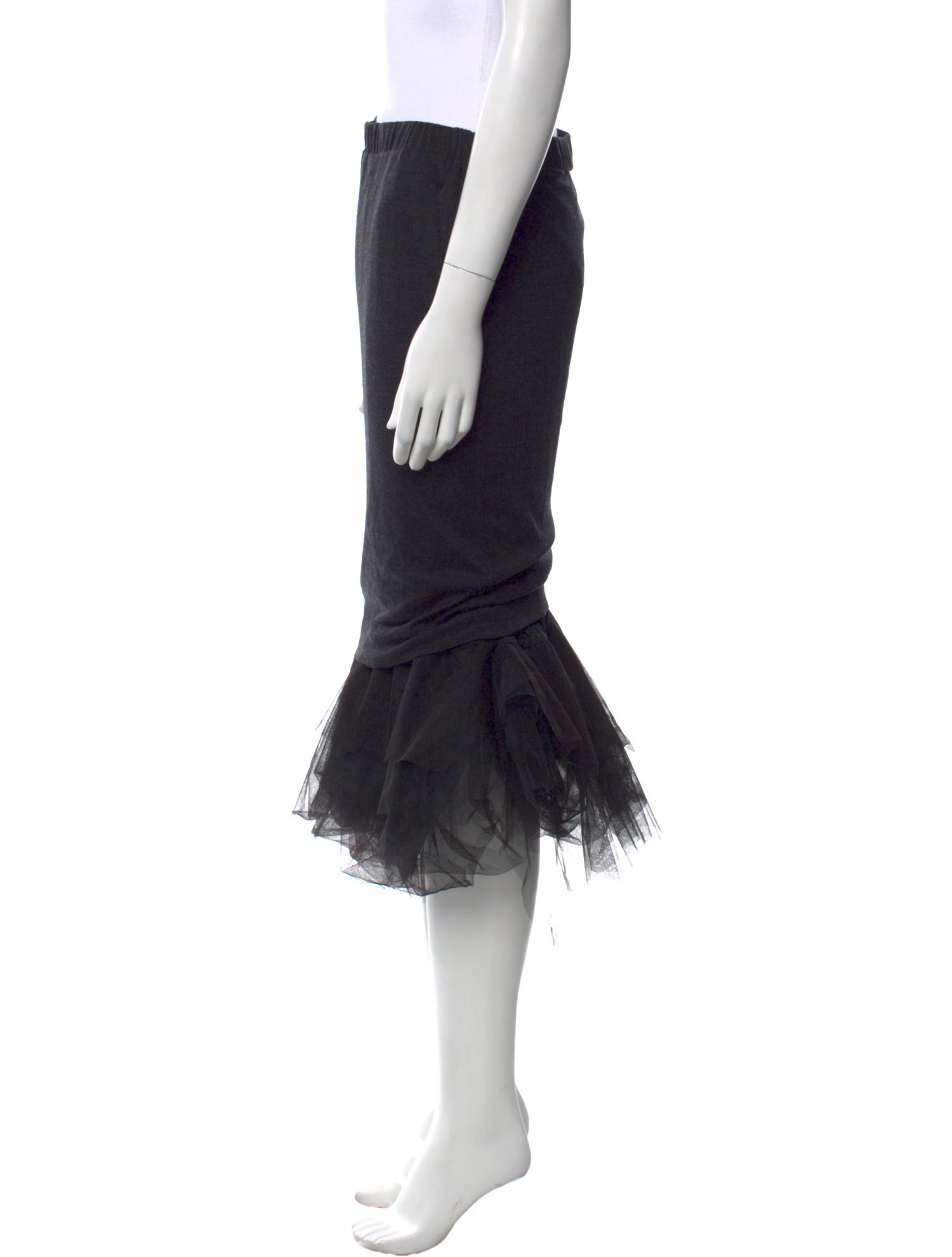 Brunello Cucinelli Wool Midi Length Skirt