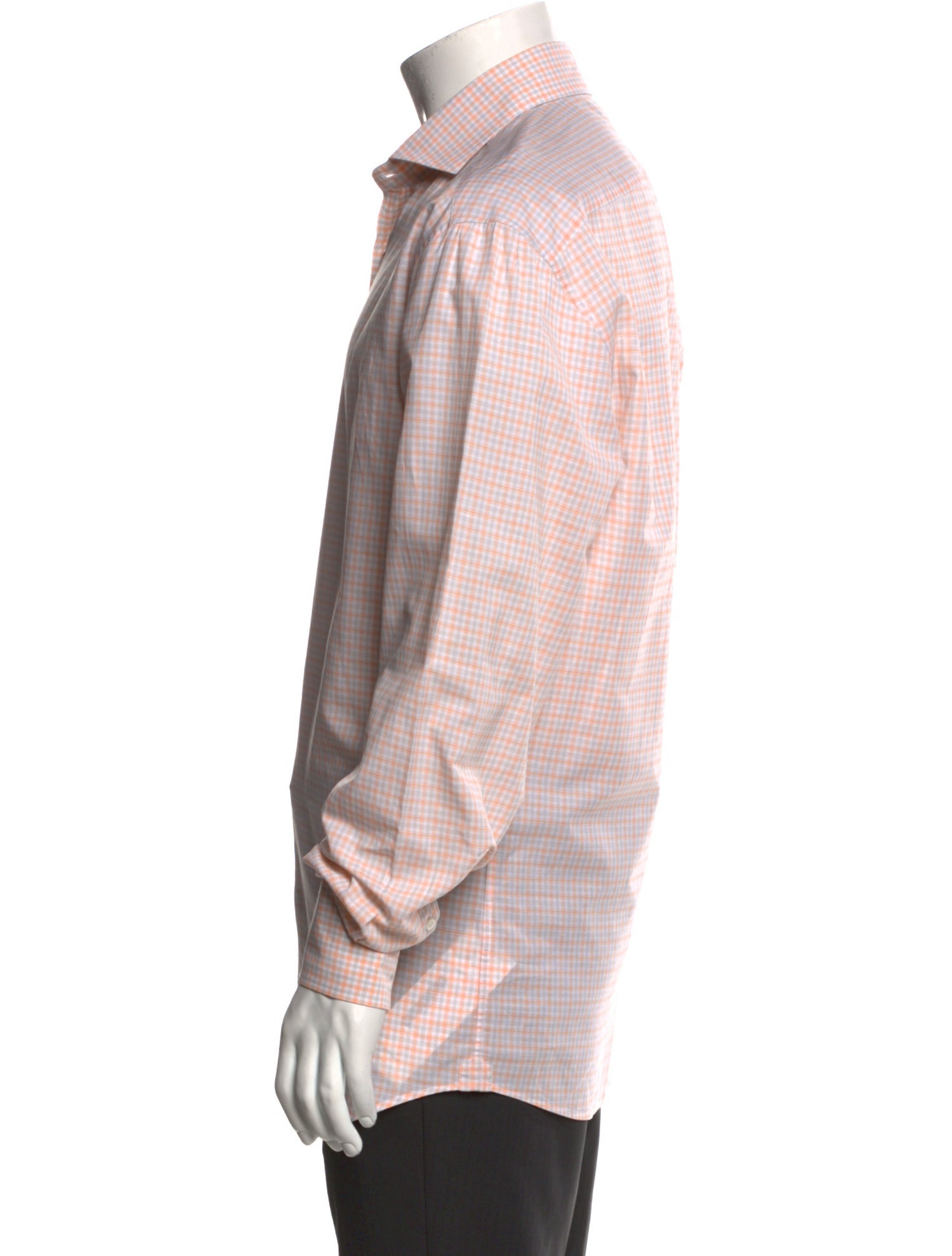 Brunello Cucinelli Plaid Print Long Sleeve Dress Shirt