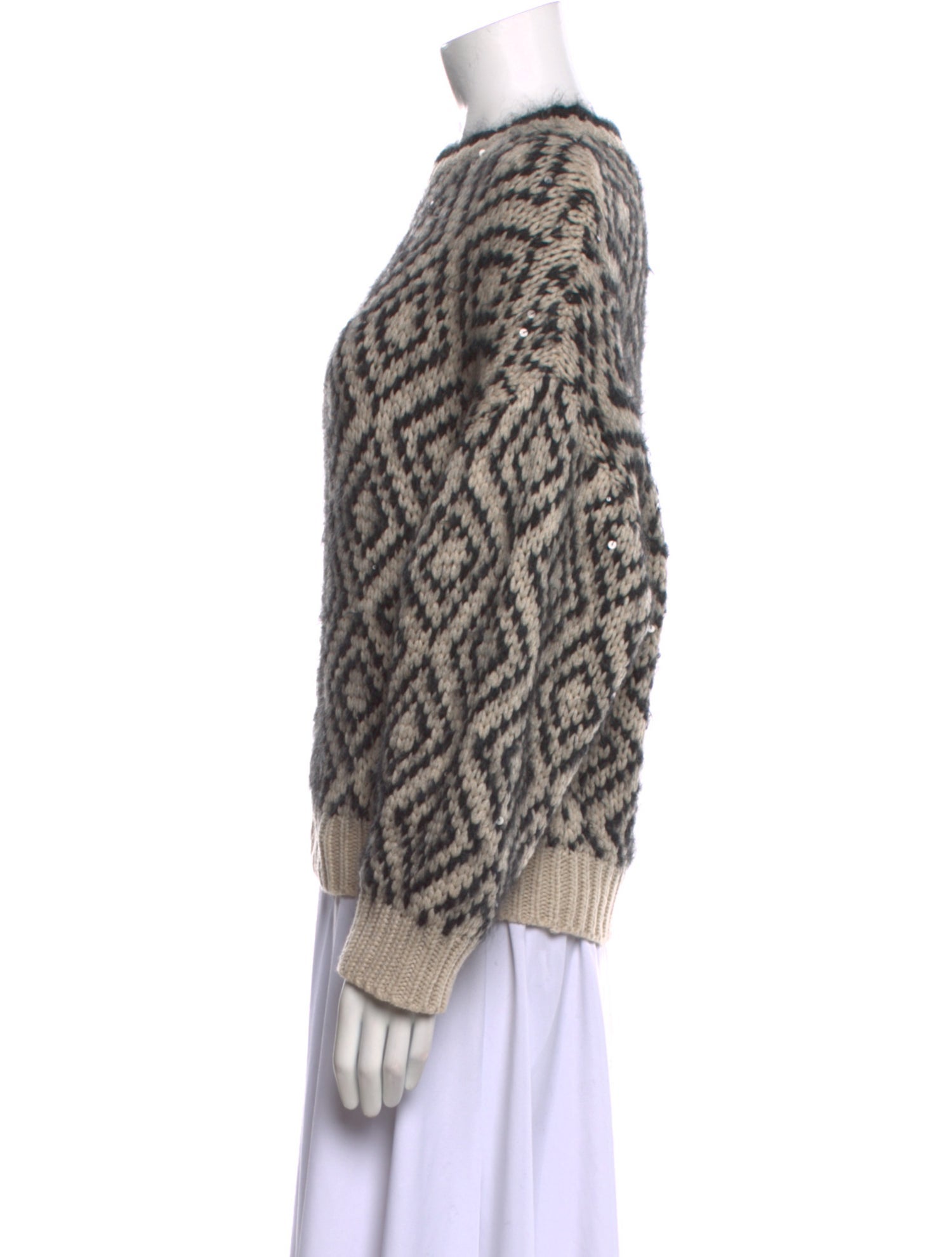 Brunello Cucinelli Virgin Wool Printed Sweater w/ Tags