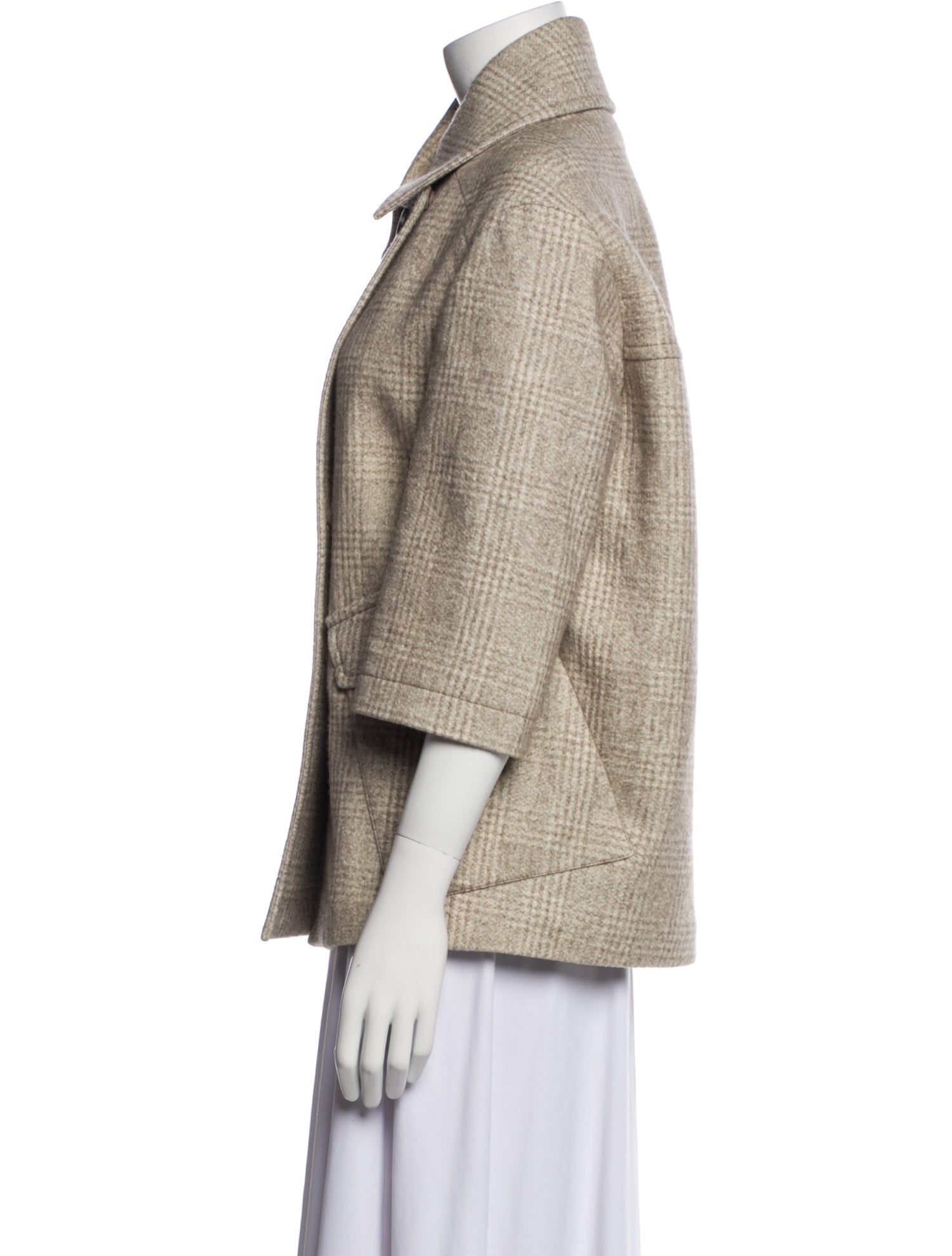 Brunello Cucinelli Virgin Wool Plaid Print Jacket