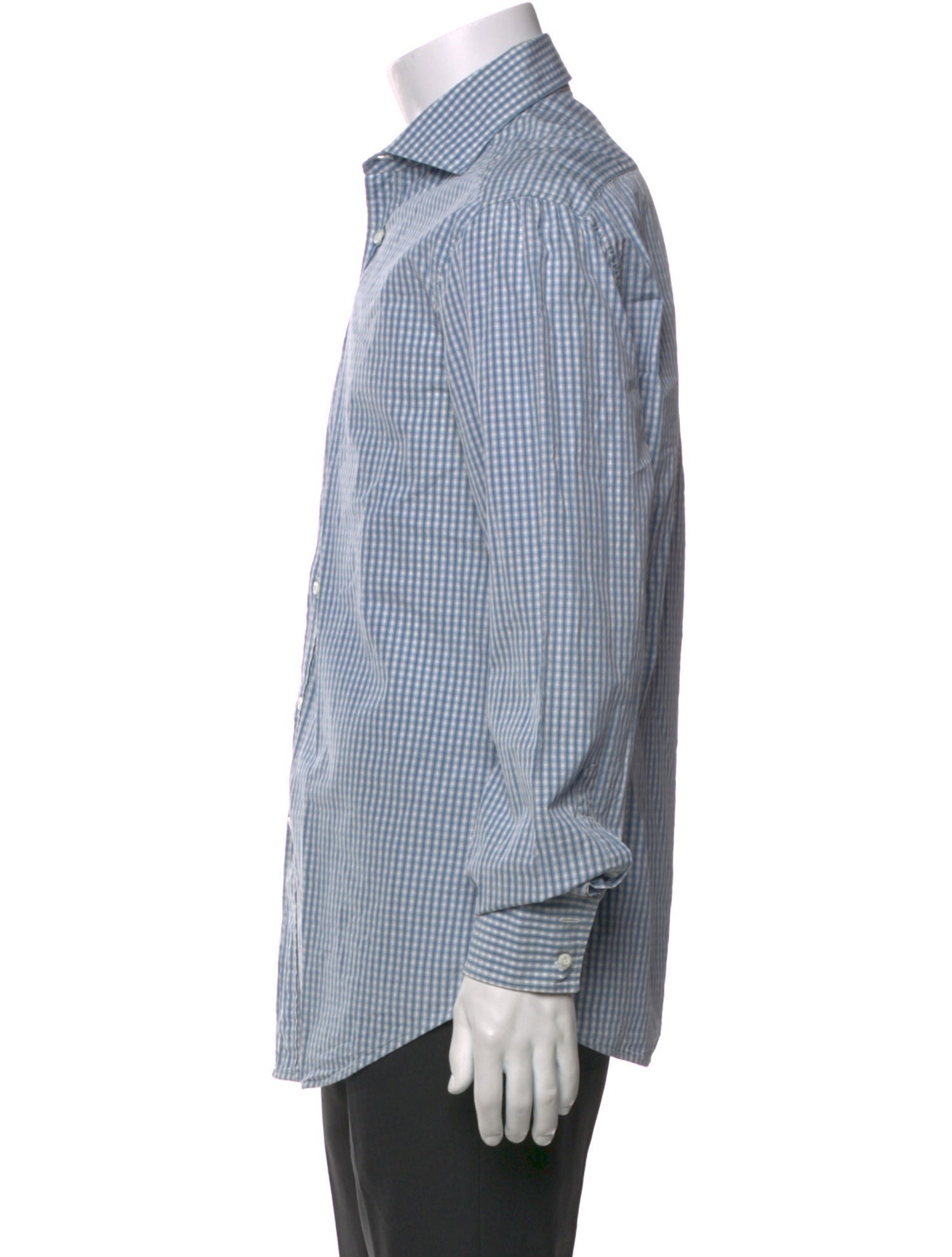 Brunello Cucinelli Plaid Print Long Sleeve Dress Shirt