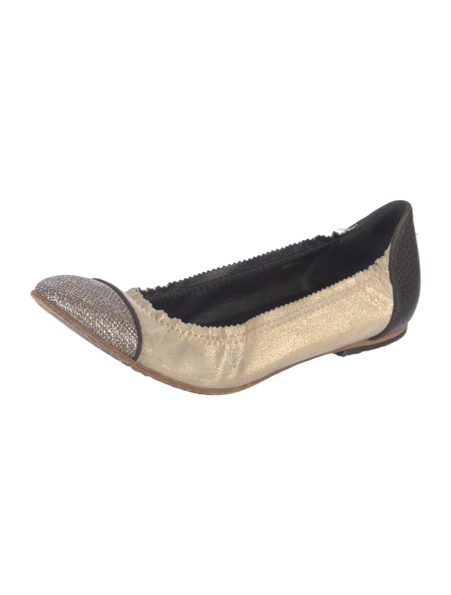 Brunello Cucinelli Leather Colorblock Pattern Ballet Flats