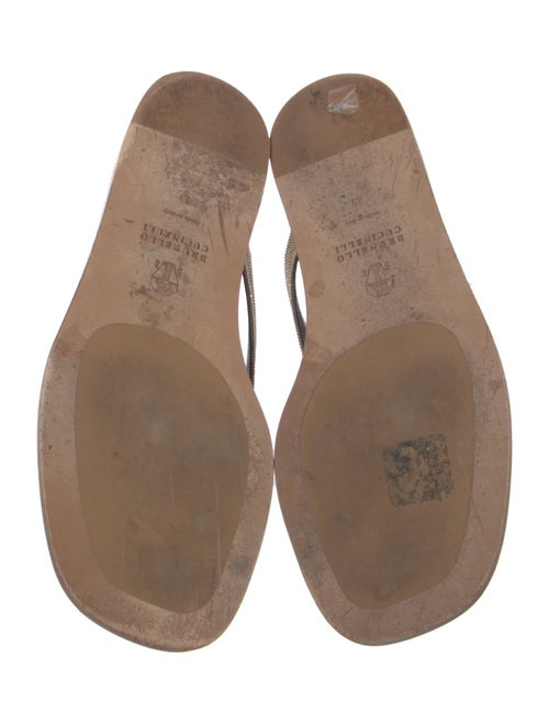 Brunello Cucinelli Monili Leather Flip Flops