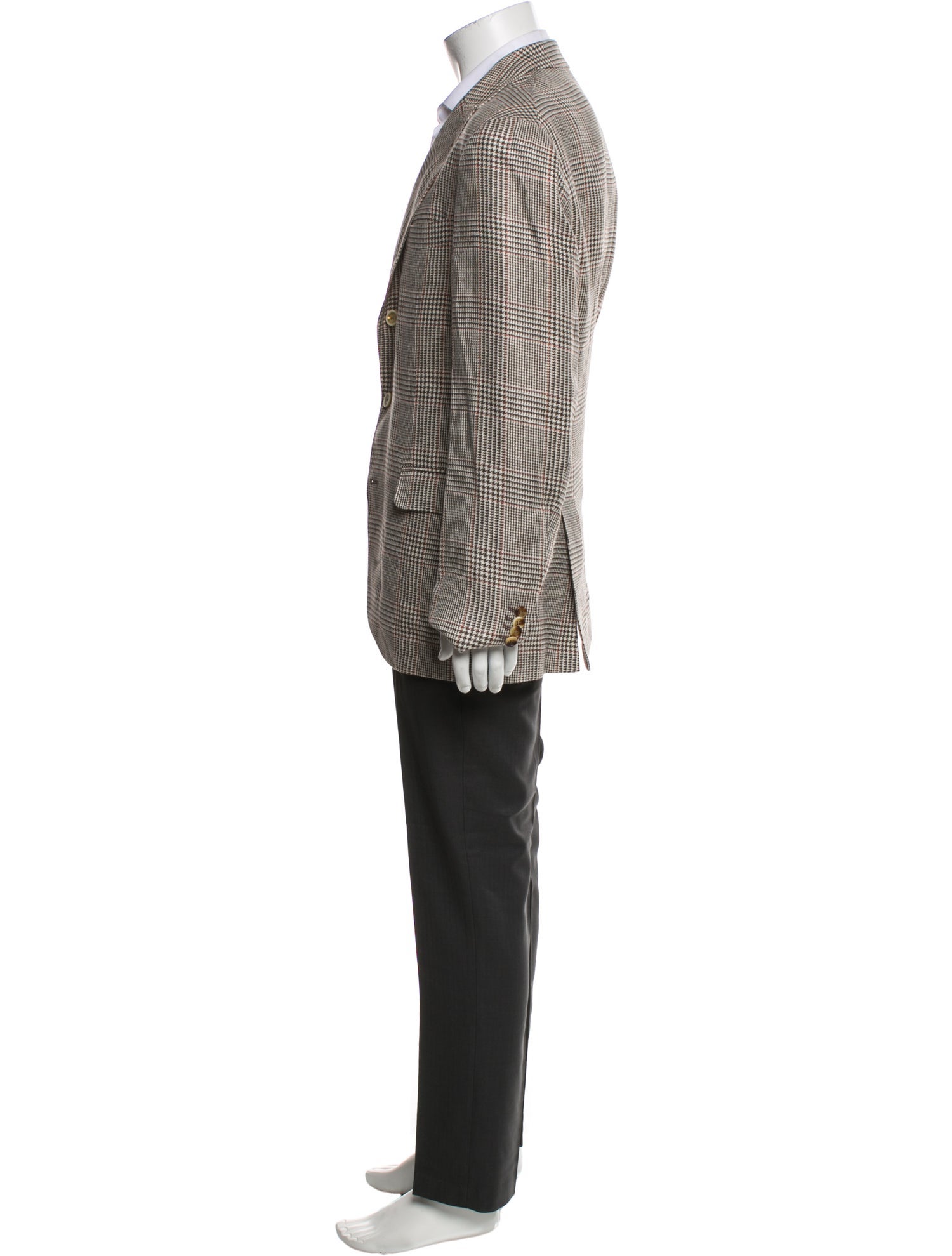 Brunello Cucinelli Linen Houndstooth Print Blazer