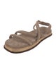 Brunello Cucinelli Suede Beaded Accents Slingback Sandals