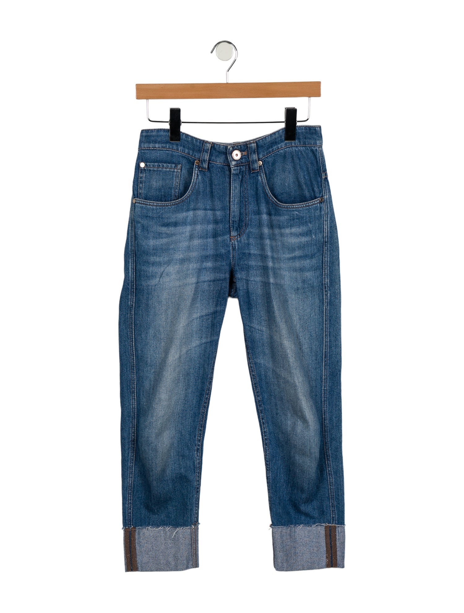 Brunello Cucinelli Mid-Rise Straight Leg Jeans