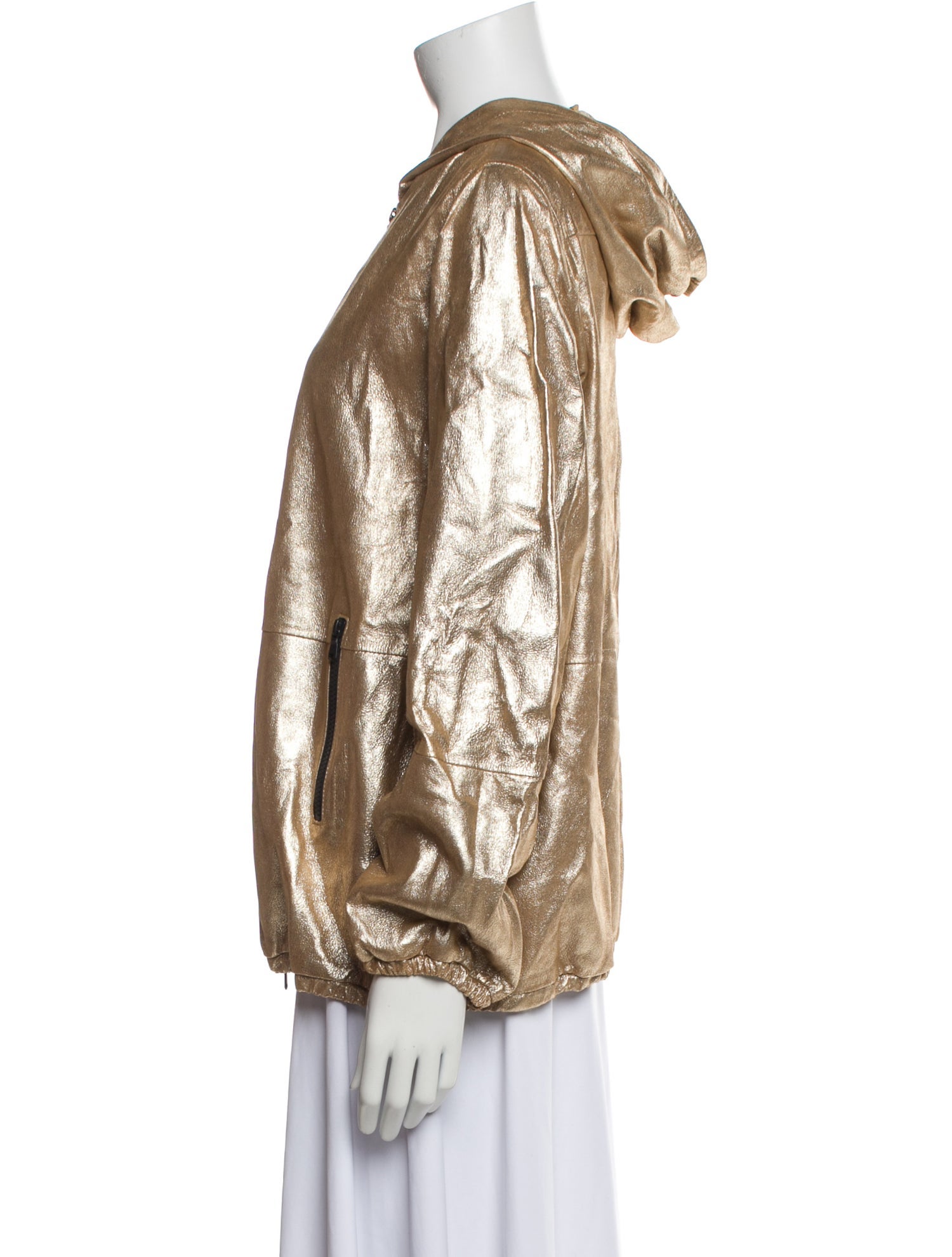 Brunello Cucinelli Leather Printed Evening Jacket