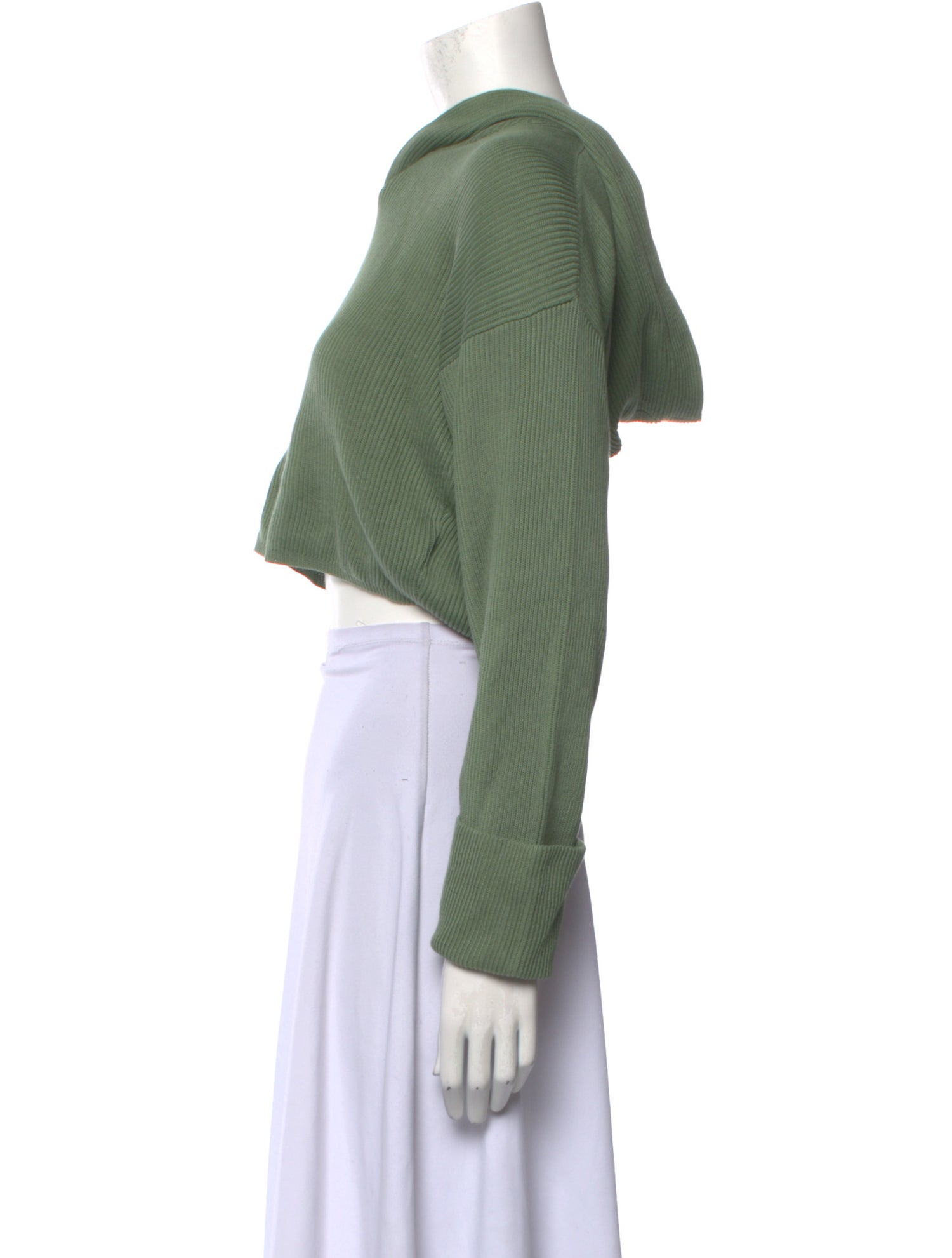 Brunello Cucinelli Crew Neck Long Sleeve Crop Top