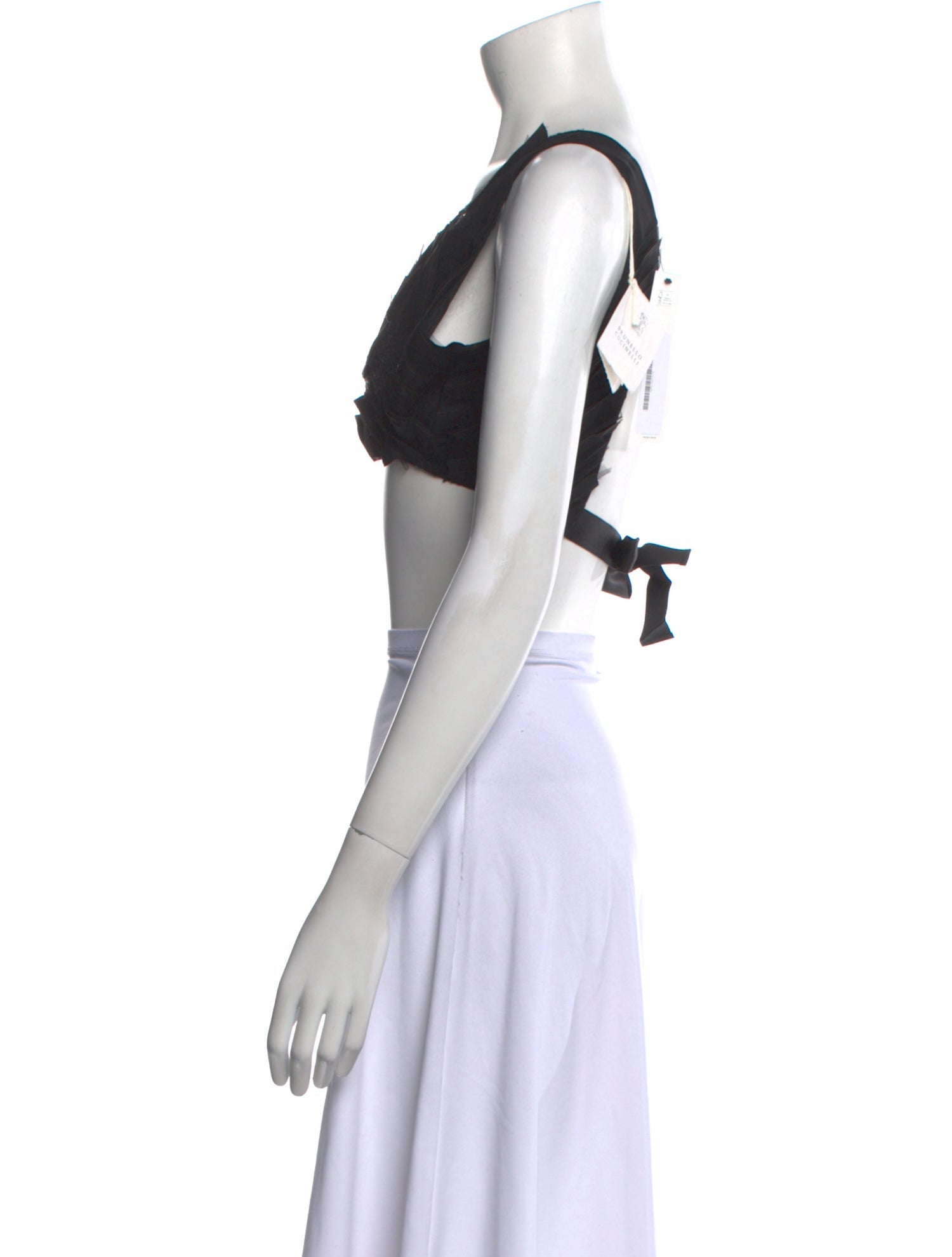 Brunello Cucinelli V-Neck Short Sleeve Crop Top w/ Tags