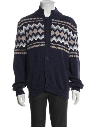 Brunello Cucinelli Printed Mock Neck Cardigan