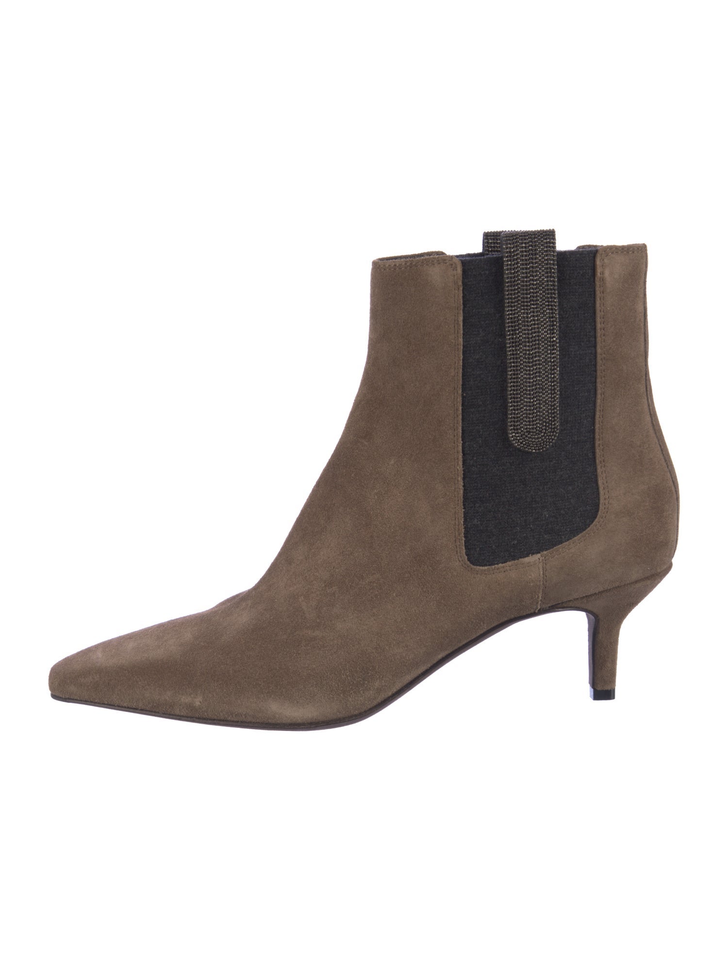 Brunello Cucinelli Suede Beaded Accents Chelsea Boots
