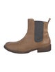Brunello Cucinelli Leather Colorblock Pattern Chelsea Boots