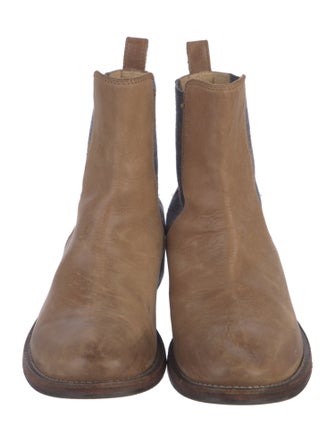 Brunello Cucinelli Leather Colorblock Pattern Chelsea Boots