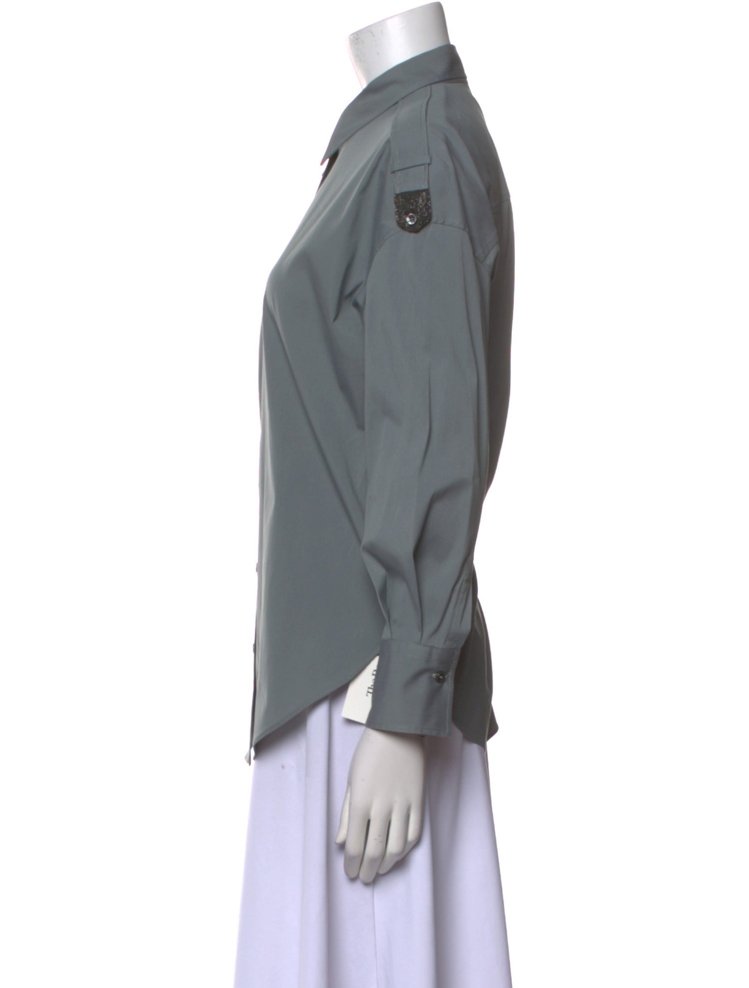 Brunello Cucinelli Long Sleeve Button-Up Top