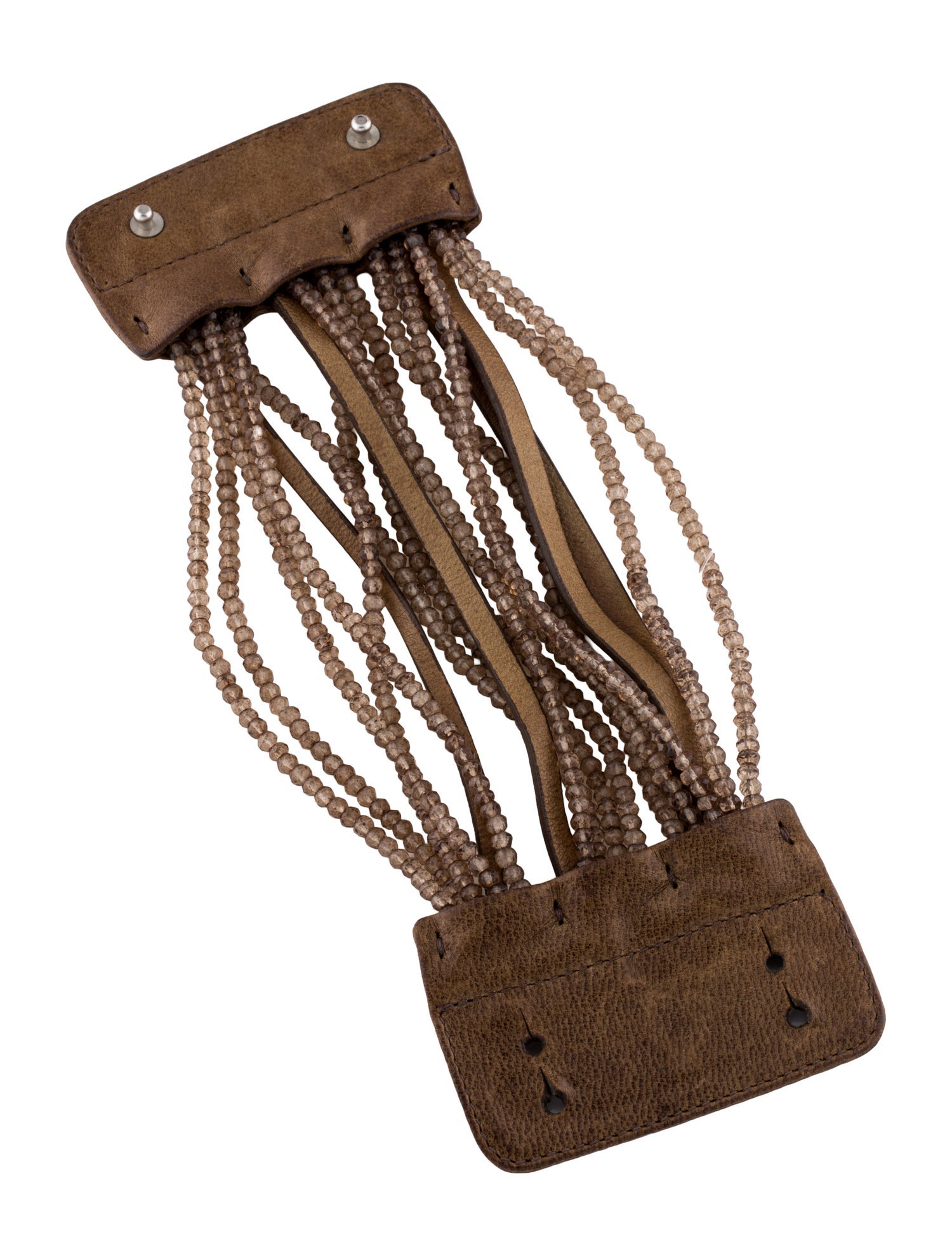 Brunello Cucinelli Leather Bead Wrap Bracelet