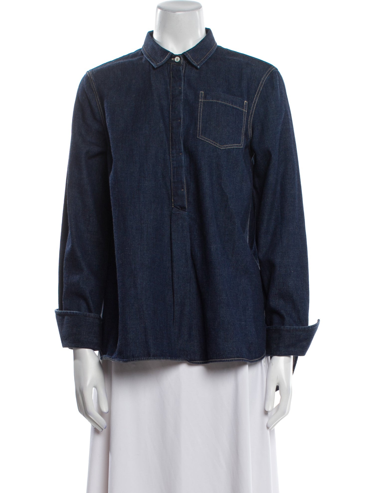 Brunello Cucinelli Long Sleeve Button-Up Top