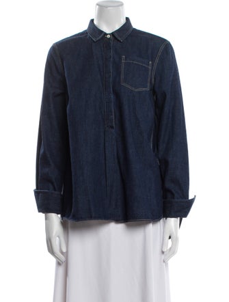 Brunello Cucinelli Long Sleeve Button-Up Top