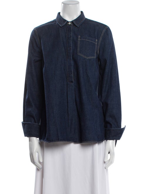 Brunello Cucinelli Long Sleeve Button-Up Top