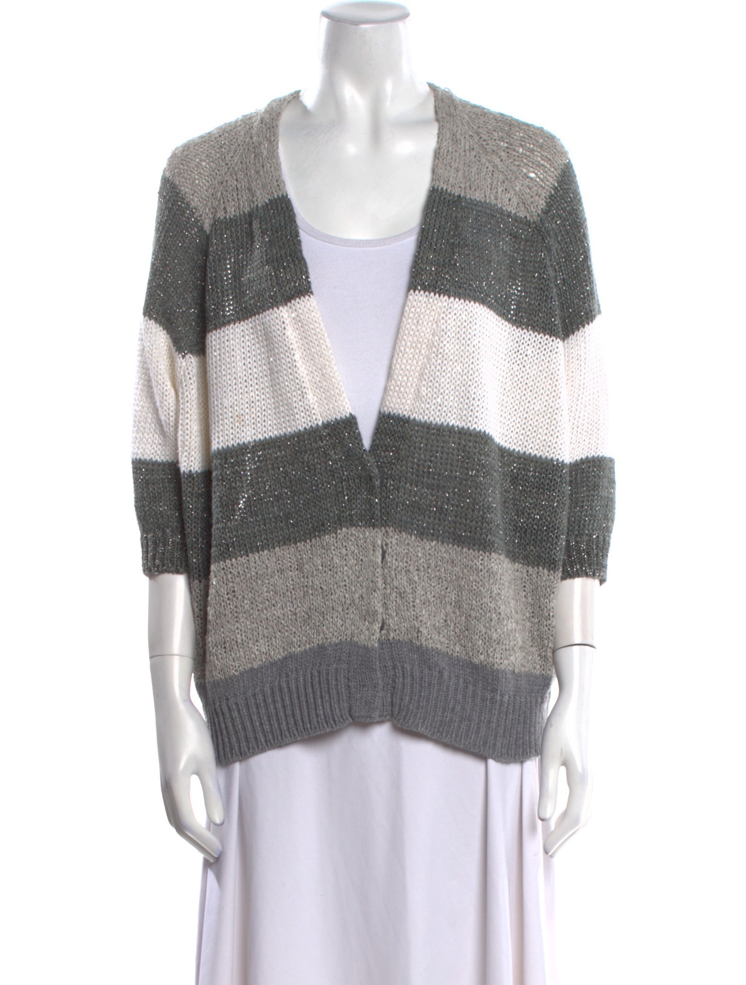 Brunello Cucinelli Linen Striped Sweater
