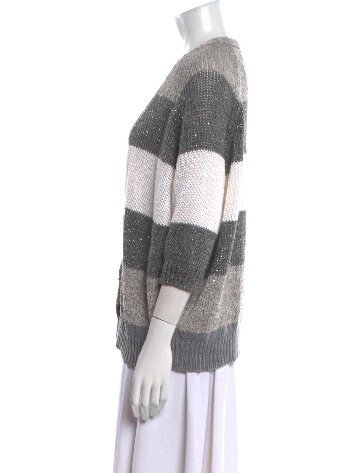 Brunello Cucinelli Linen Striped Sweater