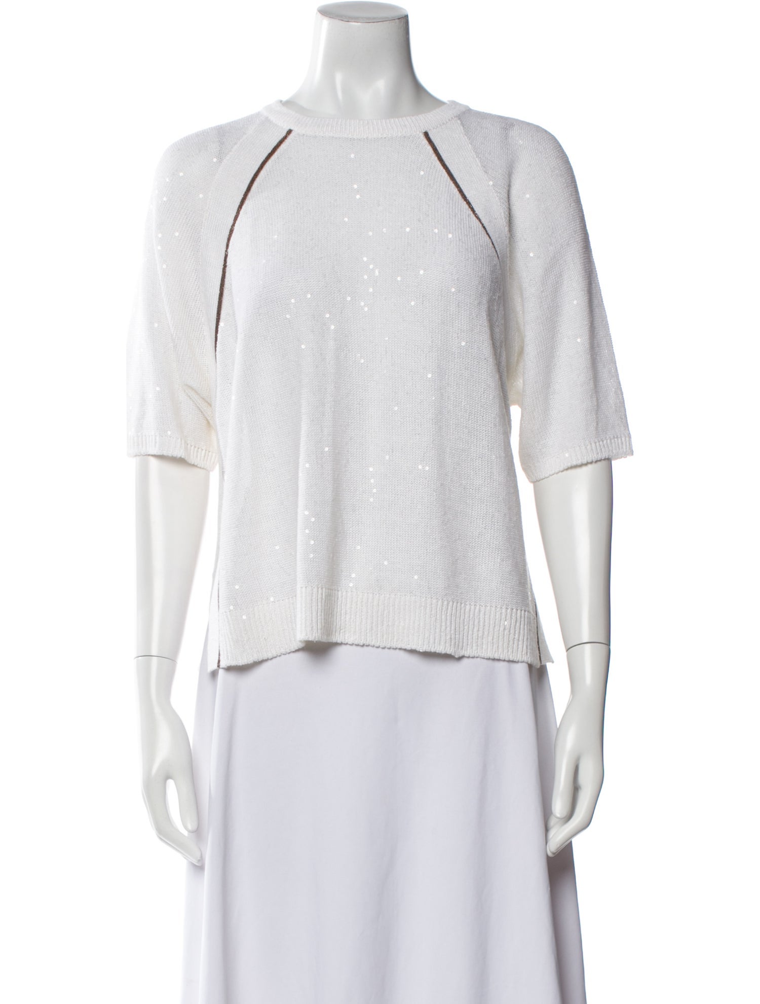 Brunello Cucinelli Linen Crew Neck Top