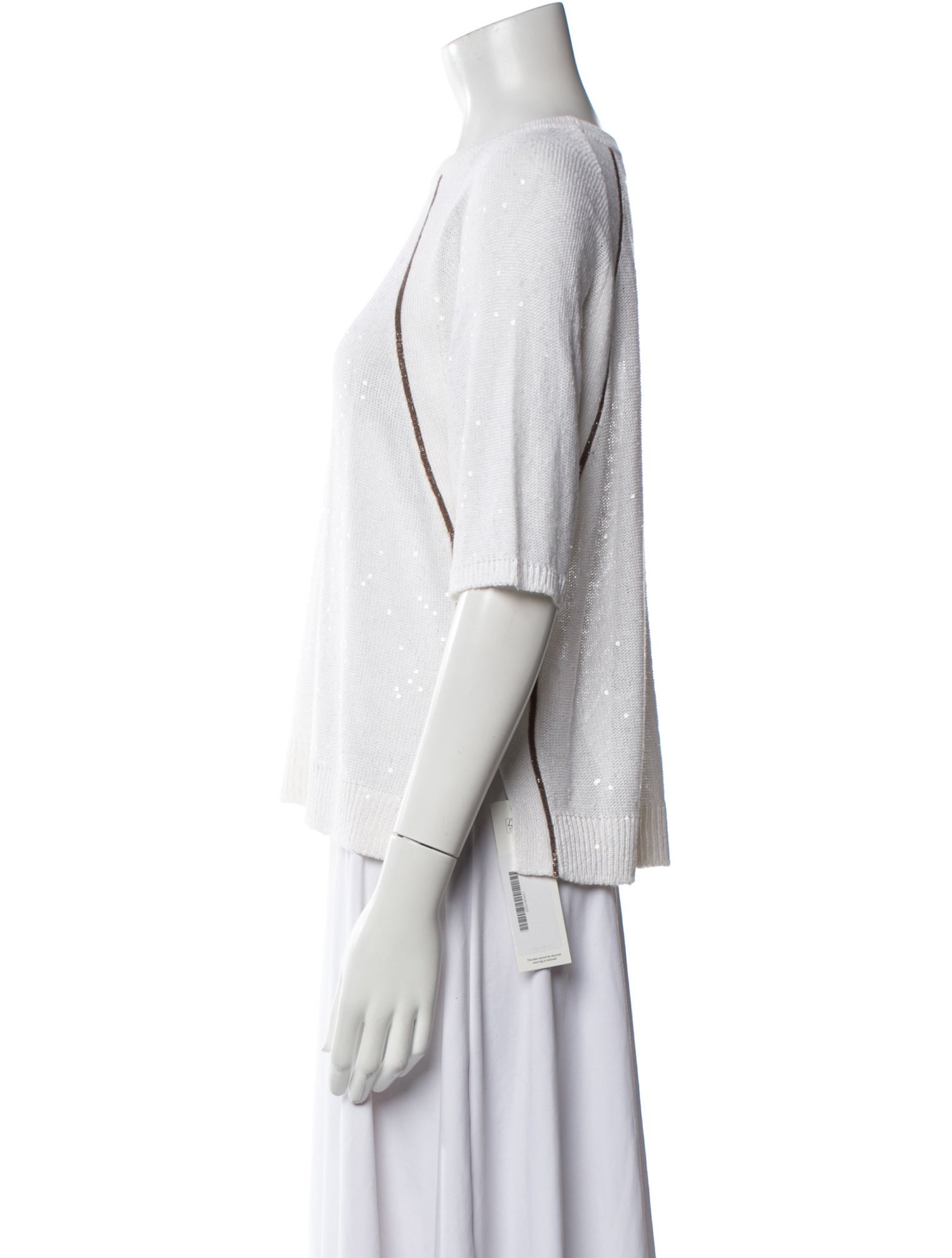 Brunello Cucinelli Linen Crew Neck Top