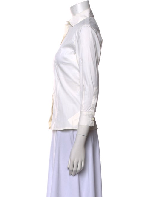 Brunello Cucinelli Three-Quarter Sleeve Button-Up Top