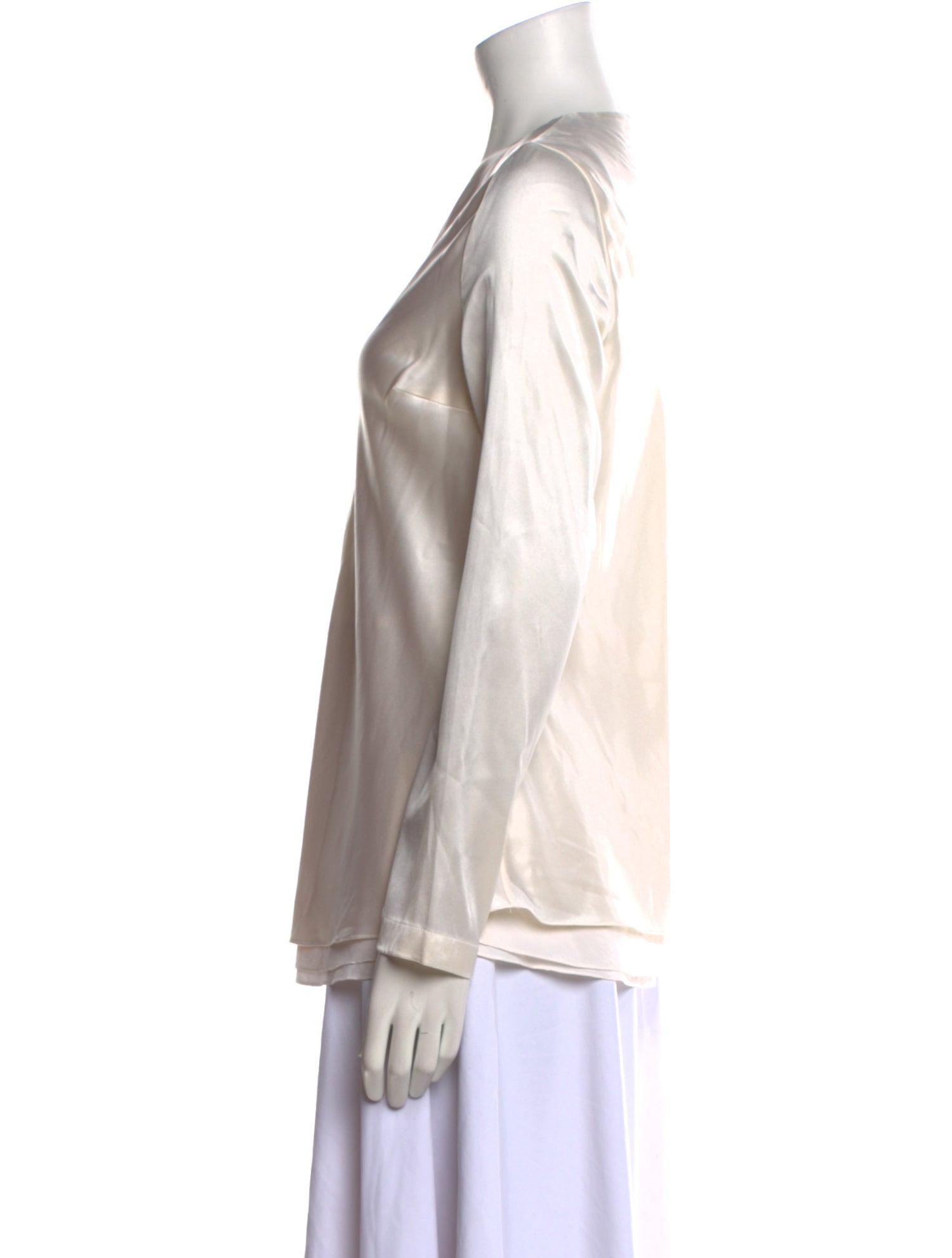 Brunello Cucinelli Silk V-Neck Blouse