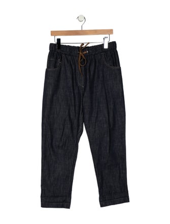 Brunello Cucinelli High-Rise Straight Leg Jeans