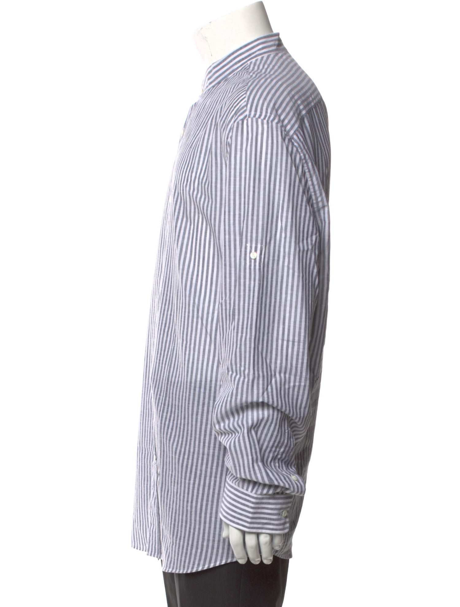 Brunello Cucinelli Striped Long Sleeve Dress Shirt