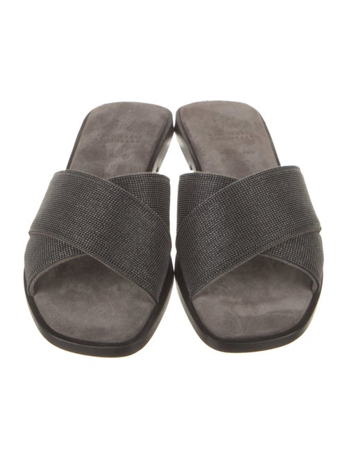 Brunello Cucinelli Monili Suede Slides