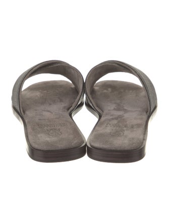 Brunello Cucinelli Monili Suede Slides
