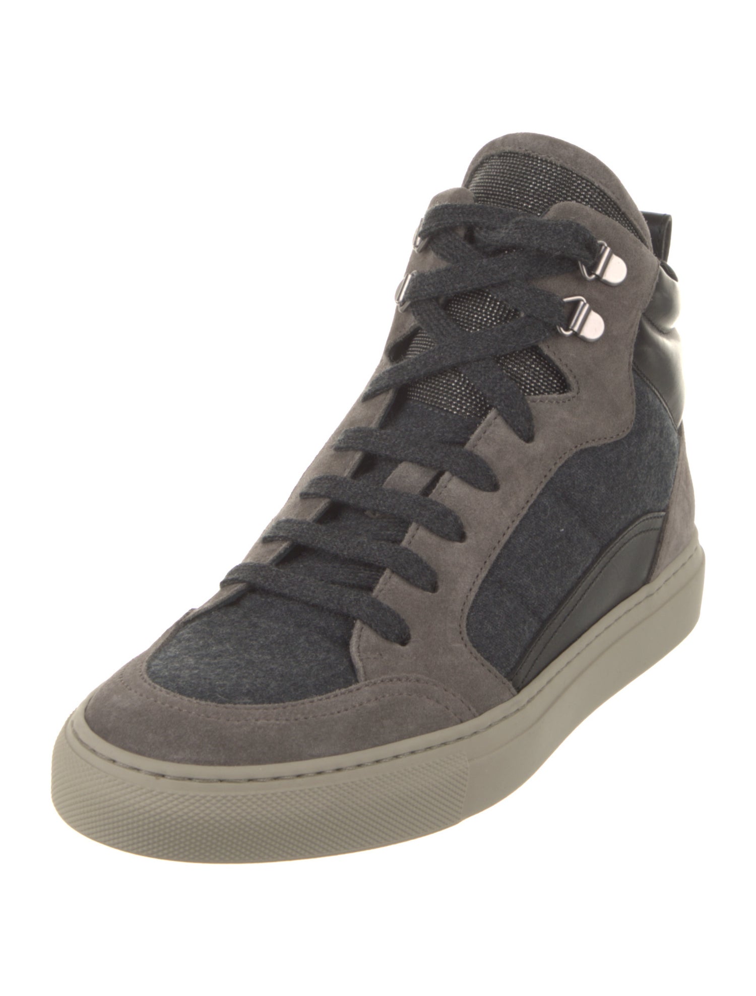 Brunello Cucinelli Suede Colorblock Pattern Sneakers w/ Tags