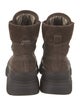 Brunello Cucinelli Suede Colorblock Pattern Combat Boots